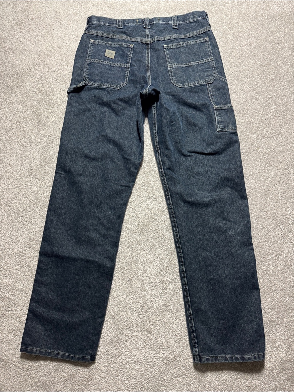 Lee Men's Relaxed Dark Blue Carpenter Jeans Size 34 x 34 Workwear